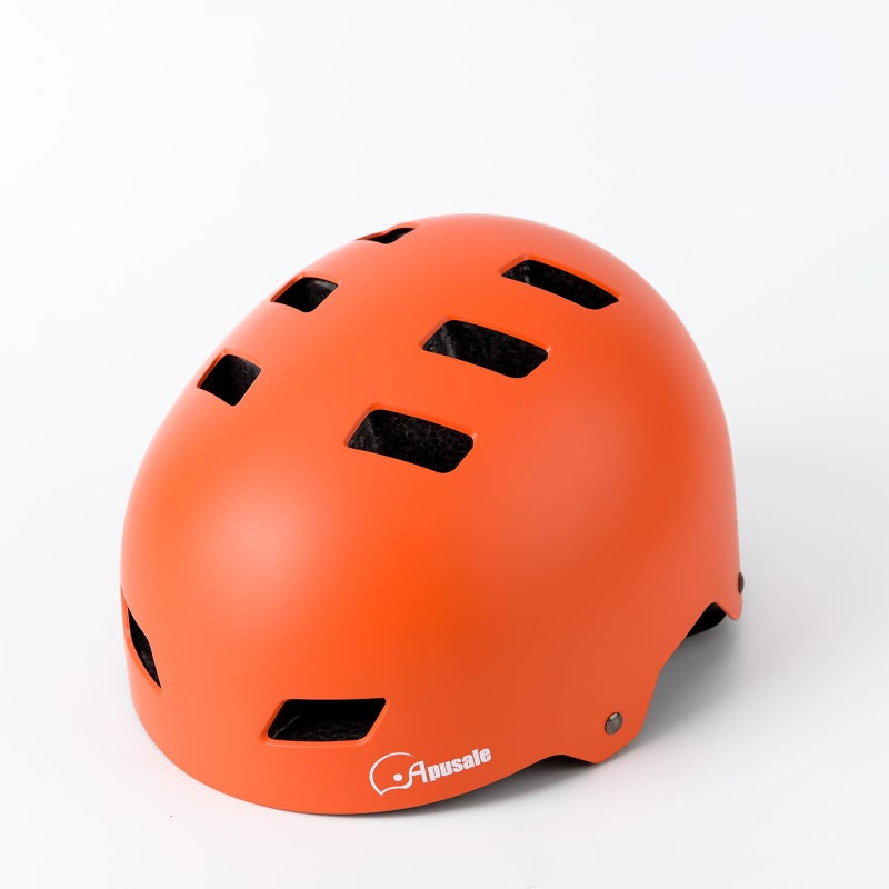 Apusale Bike Skateboard Helmet, Adjustable and Multi-Sport for Skate Scooter, 3 Sizes for Adult Youth Kids Toddler (Orange) - Image 3
